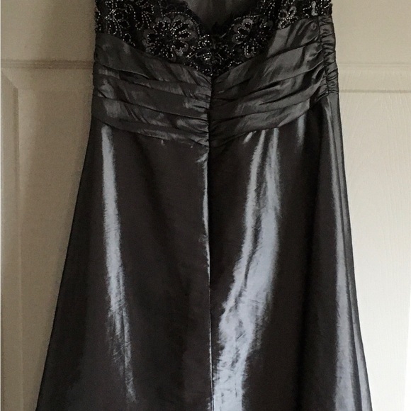 Boutique knee length charcoal grey halter dress size 10 - Picture 8 of 9